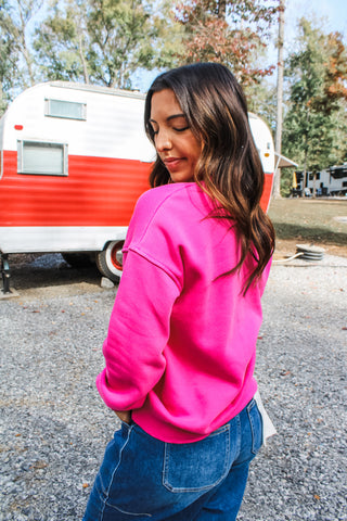 Blazing Bright Pullover • Dark Pink