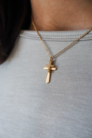 Everlasting Life Cross Necklace • Gold
