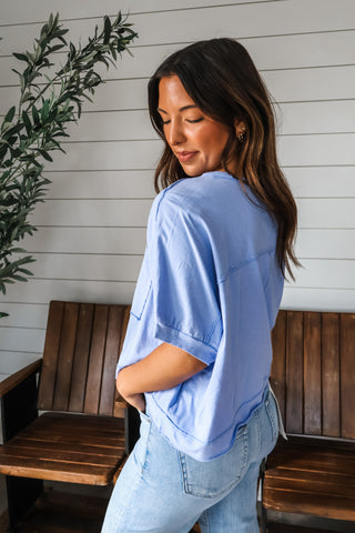 Rule Breaker Pocket Tee • Blue - FINAL SALE