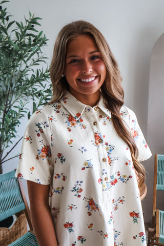 Feeling Floral Midi Dress • Cream