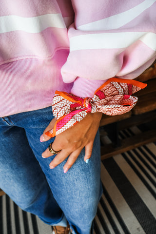 Ball Bead Scarf Bracelet • Pink Mix