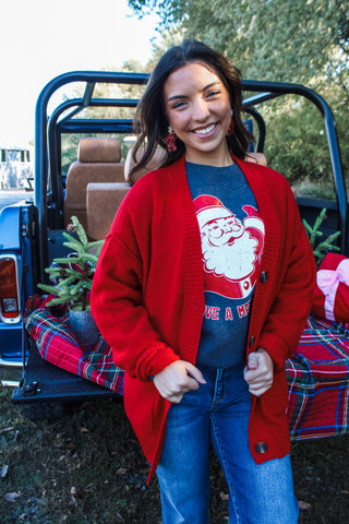 By The Fireside Cardigan • Red