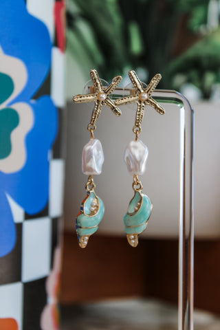 Coastal Charm Dangle Earrings • Gold