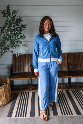 On Cloud Nine Pant Set • Heather Blue