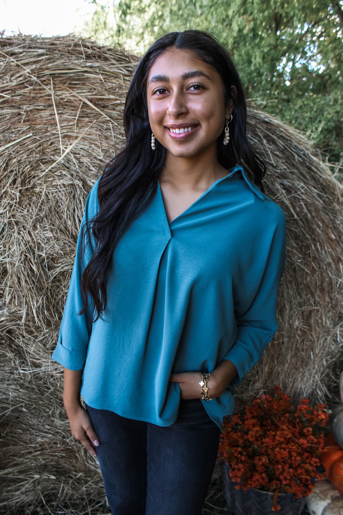 Fall Fest Dolman • Dusty Teal