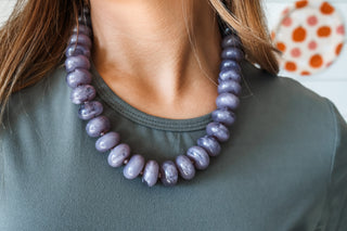 Beaded Bliss Statement Necklace • Grey