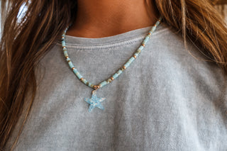 Starfish Island Beaded Necklace • Seafoam