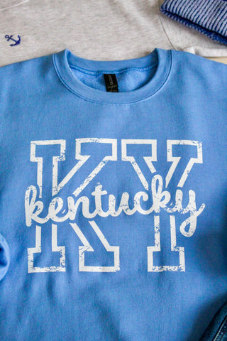 Kentucky Varsity Graphic Sweatshirt • Light Blue