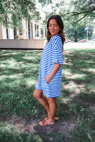 Perfect Play Pocket Dress • Blue Stripe