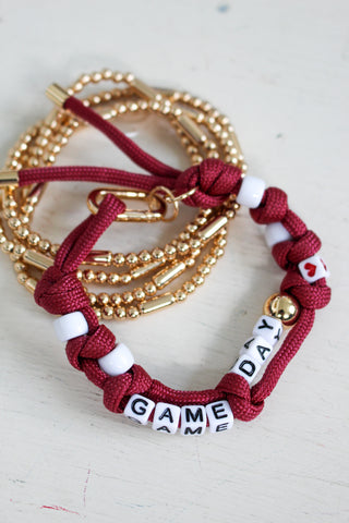 Game Day Knot Cord Bracelet • Wine