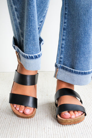 Everly Double Strap Sandal • Black