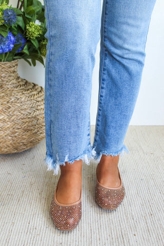 Zara Rhinestone Ballet Flat • Nude