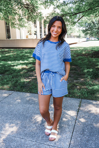 Making Waves Short Set • Blue Stripes