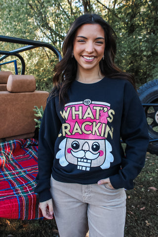 What’s Crackin’ Graphic Sweatshirt • Black