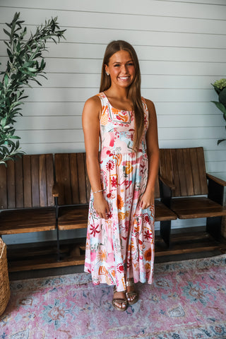 Vacay Ready Printed Midi • Blush