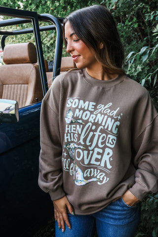 I’ll Fly Away Mock Neck Sweatshirt • Mocha