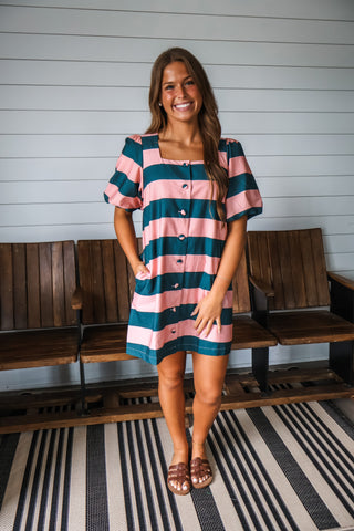 Soirée Season Striped Mini • Pink/Teal