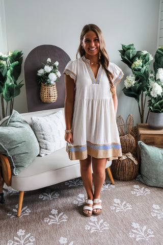 Breezy Beauty Linen Dress • Oatmeal