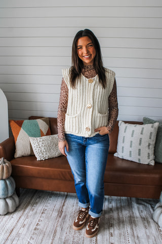 Wild Side Leopard Mesh Top • Mocha