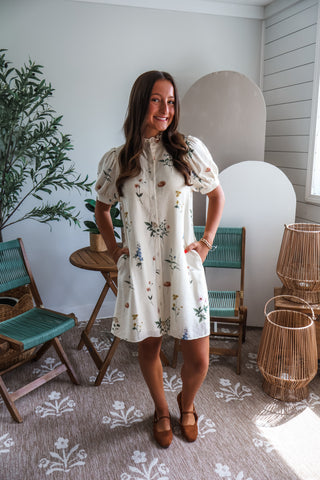 Secret Garden Shirtdress • Cream Floral