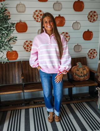 Pippa Striped Pullover • Pink