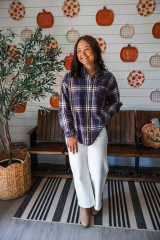 Boots & Bonfires Plaid • Purple