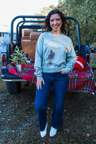 If The Stars Were Made To Worship Graphic Sweatshirt • Sage