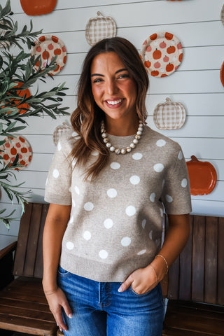 Brunch Dates Dotted Sweater • Oatmeal