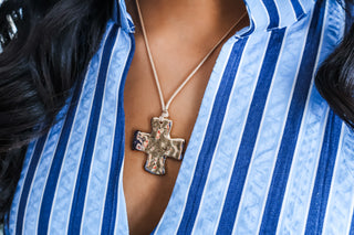 Leap Of Faith Cross Necklace • Tan
