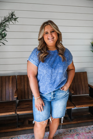 The Sunwashed Tee • Blue Denim - PLUS