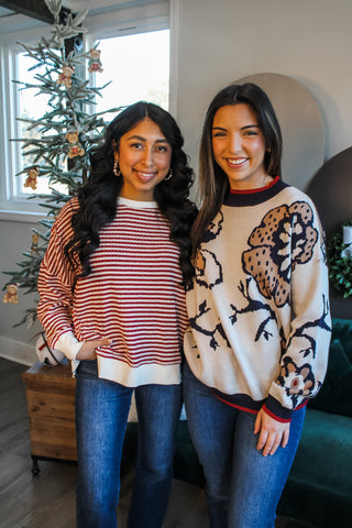 Ranch Romance Floral Sweater • Beige