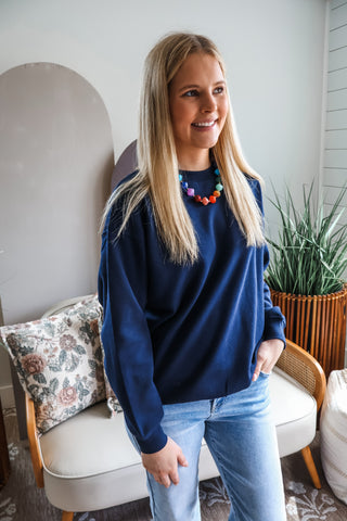 Cozy Crewneck Pullover • Navy