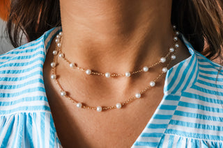 Jo Jo • double pearl strand necklace