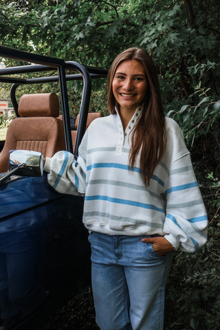 Pippa Striped Pullover • White