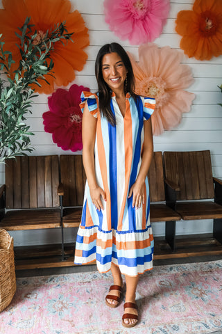 Harbor Stripes Midi • Blue Mix