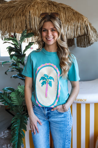 On Island Time Graphic Tee • Seafoam