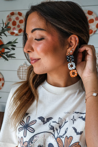 Hey Boo Acrylic Earrings • Black Mix