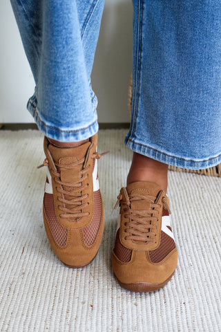 Mavis Mesh Panel Sneaker • Tan