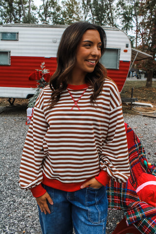 Fun & Festive Stripes • Red/Brown