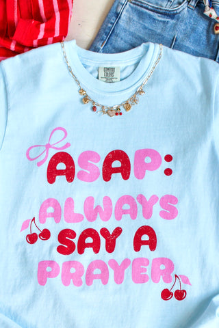 Always Say A Prayer Graphic Tee • Blue
