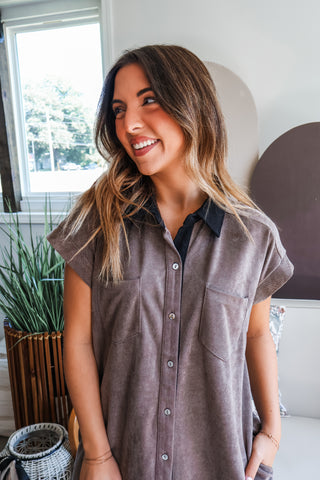 Fall Frenzy 14 • Two-Tone Twill Shirtdress - FINAL SALE