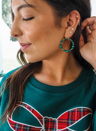 Merry & Bright Hoop Earrings • Green