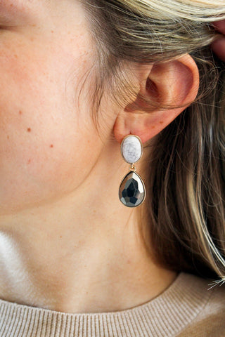 Polished Perfection Dangle Earrings • Smoke