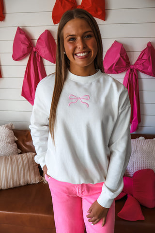 Best In Bow Pullover • White