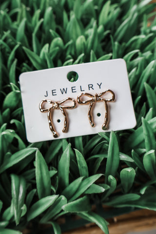 Beauty & Bows Stud Earrings • Gold