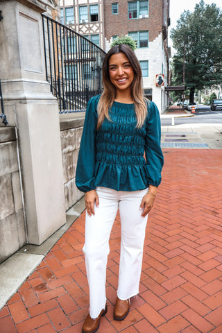 Smocked Sophistication • Deep Teal
