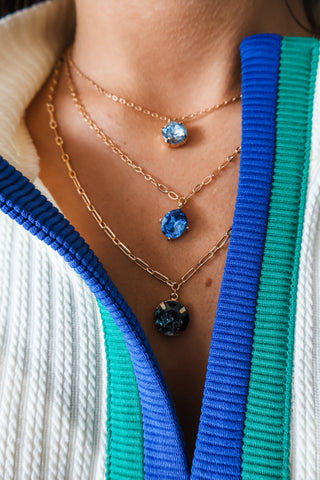 Blue Lagoon Layered Necklace • Gold