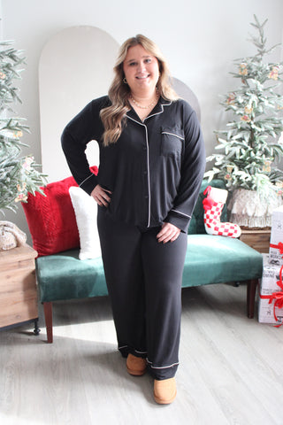 Christmas Eve Comfort Pajama Set • Black - PLUS