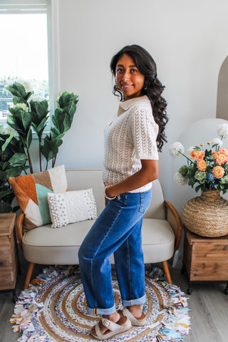 New & Now Knit Polo • Cream - FINAL SALE