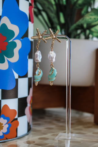 Coastal Charm Dangle Earrings • Gold